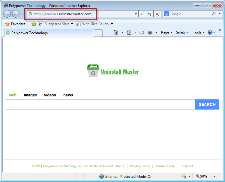 Searches.uninstallmaster.com homepage screenshot