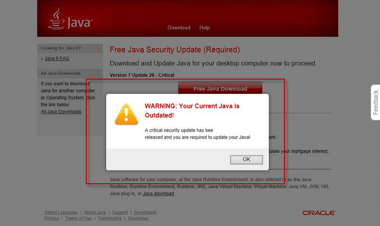 Javadownloadinstall.com Popup Virus