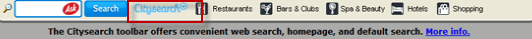 Citysearch Toolbar printscreenshot1