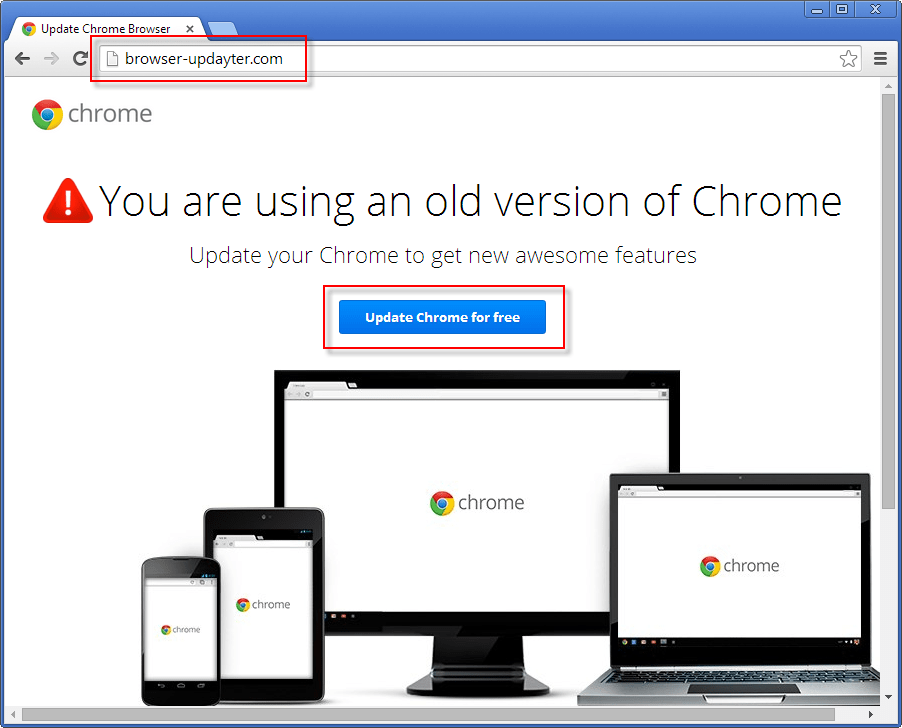 Browser-updayter.com Fake Page Screenshot1