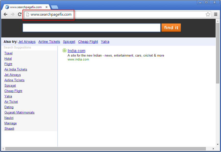 Searchpagefix.com Search Bar Screenshot1