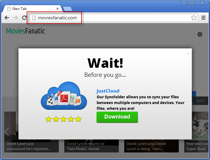 MoviesFanatic.com Popup Screenshot