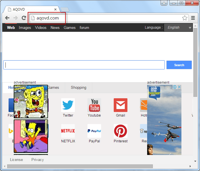 Aqovd.com Search Bar startpage