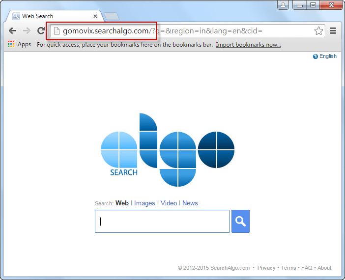 Gomovix.searchalgo.com Removal Guideline Screenshot