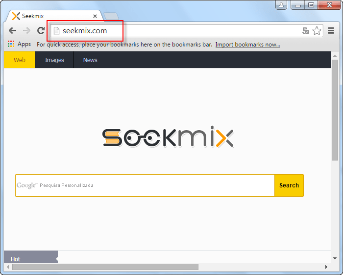 Seekmix.com Search Bar Screenshot