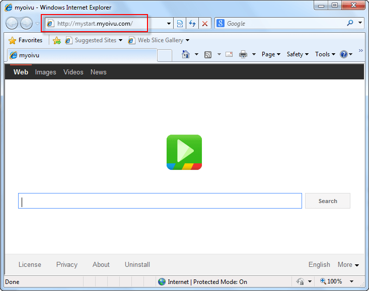 mystart.myoivu.com search bar screnshot