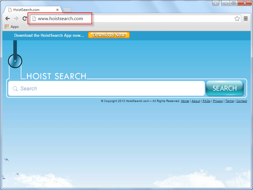 Hoistsearch.com Infection Screenshot