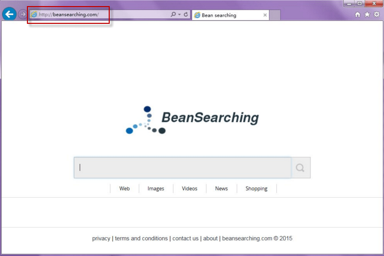 Beansearching.com Search Bar Screenshot