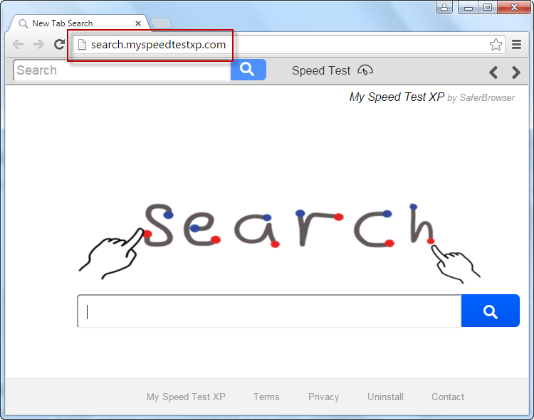 Search.myspeedtestxp.com Search Page Screenshot