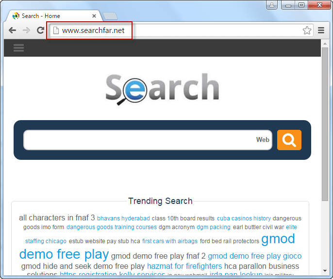 Searchfar.net Search Bar Screenshot