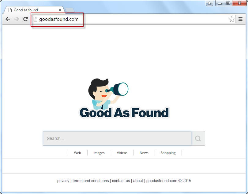 Goodasfound.com Search Bar Screenshot