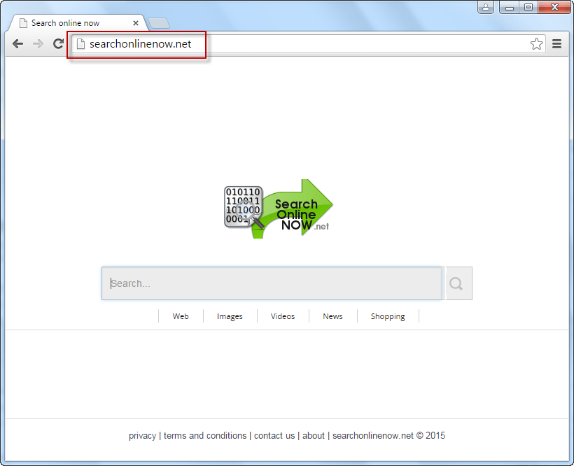 Searchonlinenow.net Search Bar Screenshot