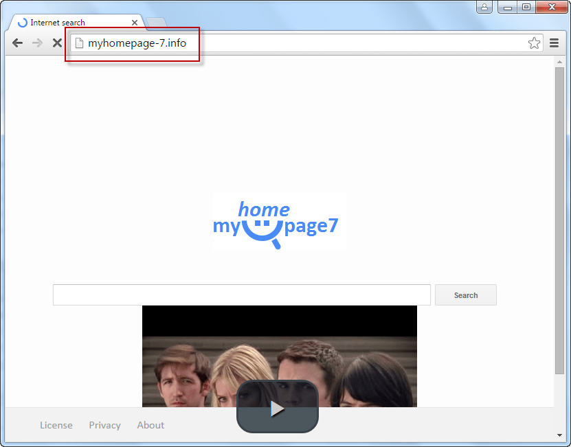 Myhomepage-7.info Search Bar Screenshot