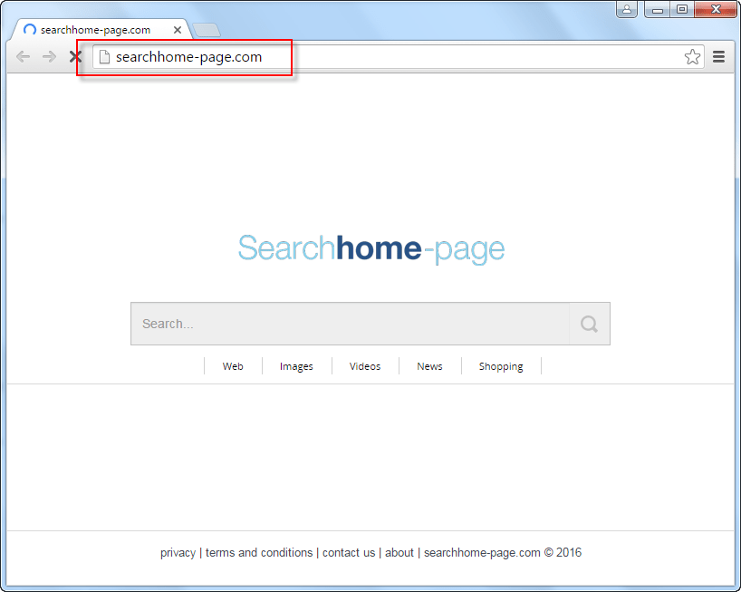 Searchhome-page.com Search Bar Screenshot