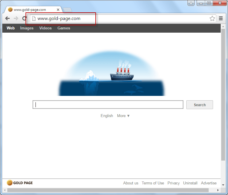 Gold-page.com Infection Screenshot