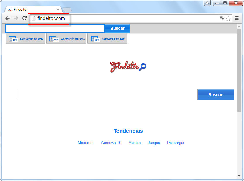 Findeitor.com Search Bar screenshot