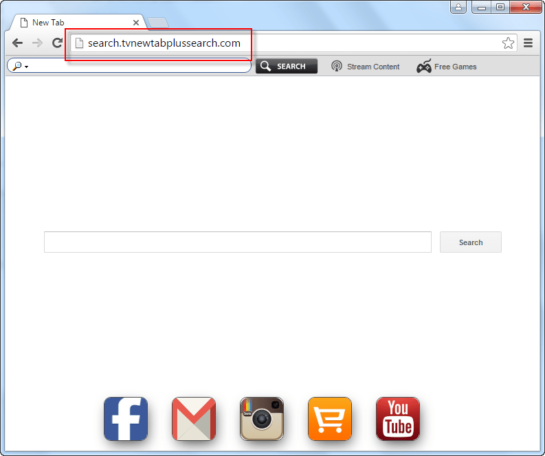 Search.tvnewtabplussearch.com search bar screenshot