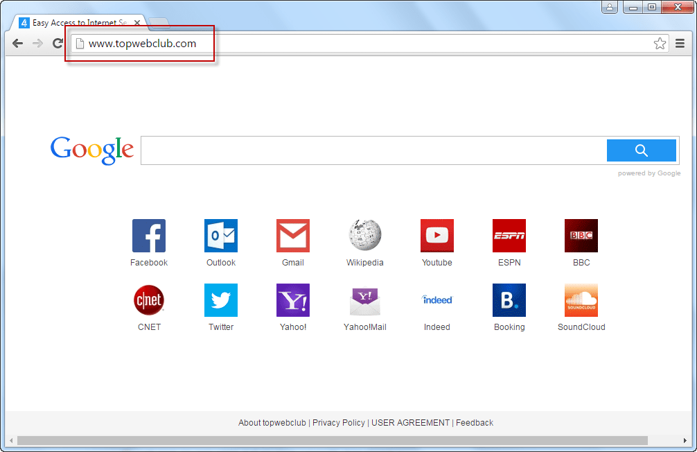 Topwebclub.com Search Bar Screenshot