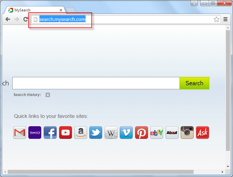 Search.MySearch.com Search Bar Screenshot