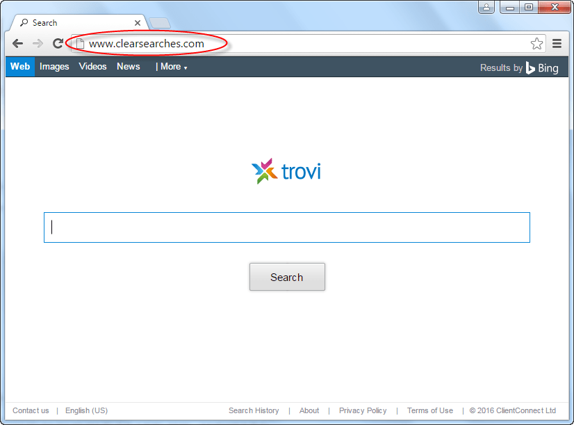 Clearsearches.com Trovi Search Bar Screenshot