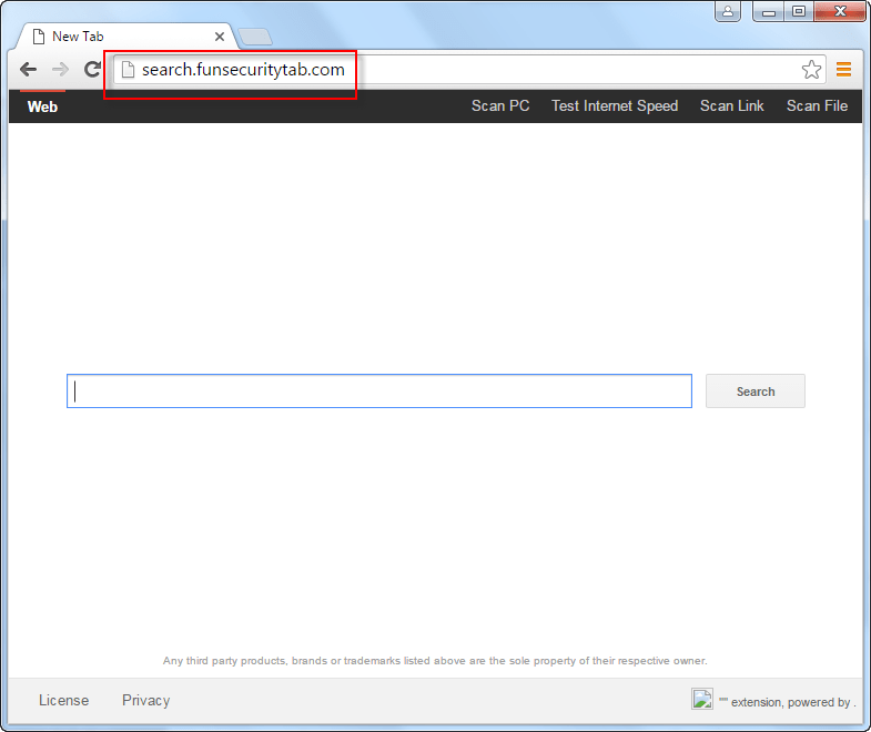 Search.funsecuritytab.com Search Bar screenshot