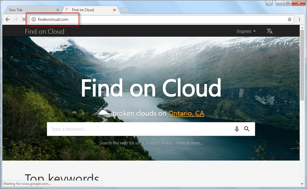findoncloud-com-search-bar-screenshot