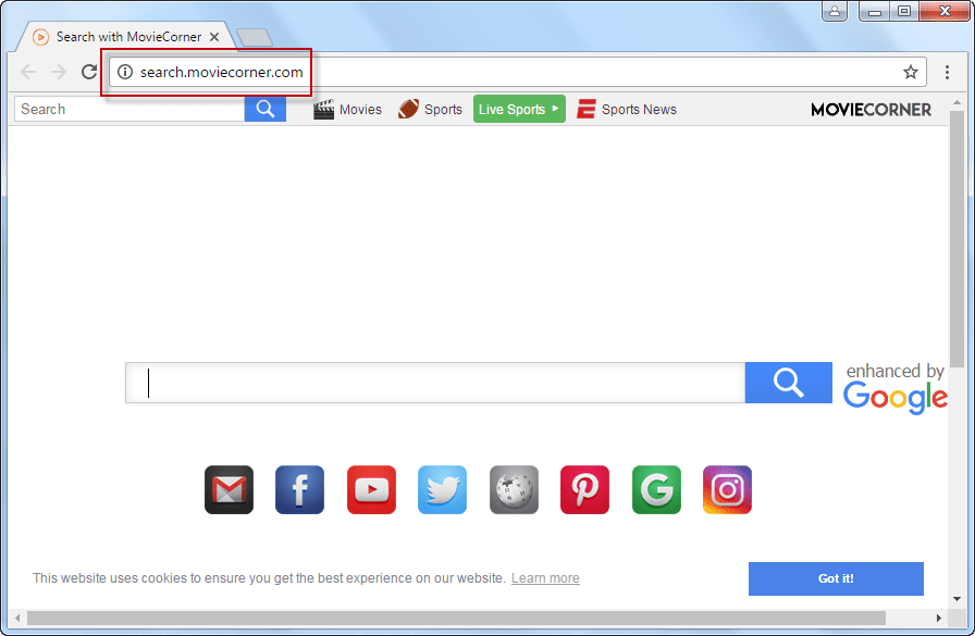 search.moviecorner.com Search Bar