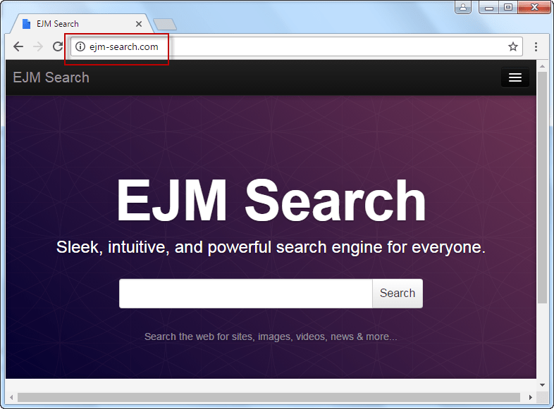 Ejm-search.com Search Bar Screenshot