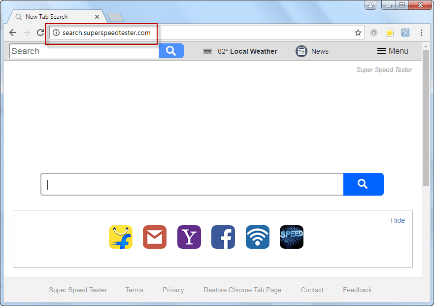 Search.superspeedtester.com search bar