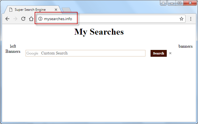 Mysearches.info Search bar page