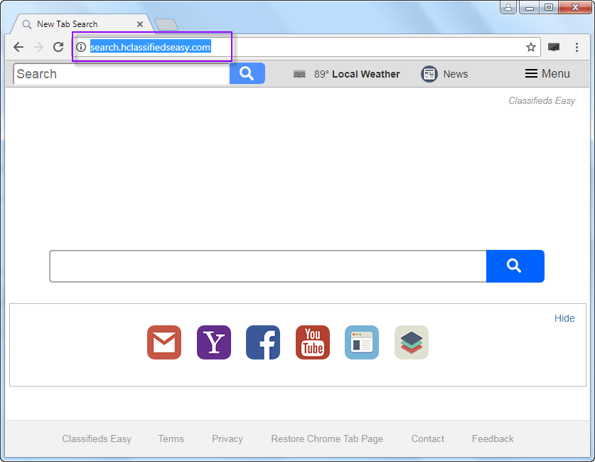 Search.hclassifiedseasy.com Search Bar