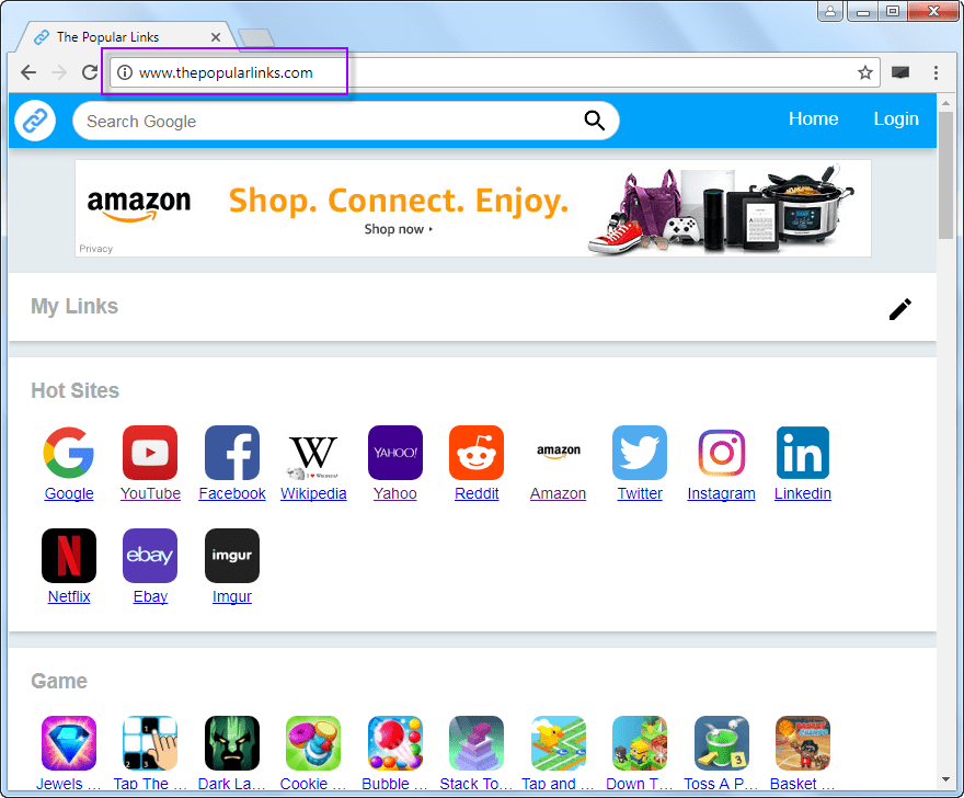 Thepopularlinks.com Search Bar