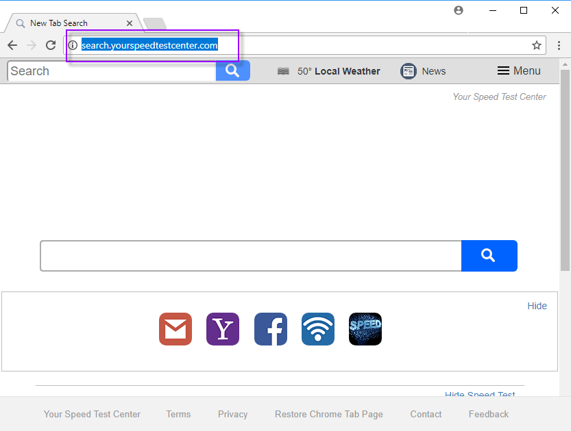 Search.yourspeedtestcenter.com Search Bar