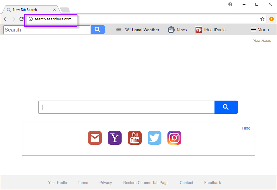 Search.searchyrs.com search bar