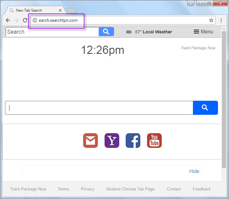 remove search.searchtpn.com search bar