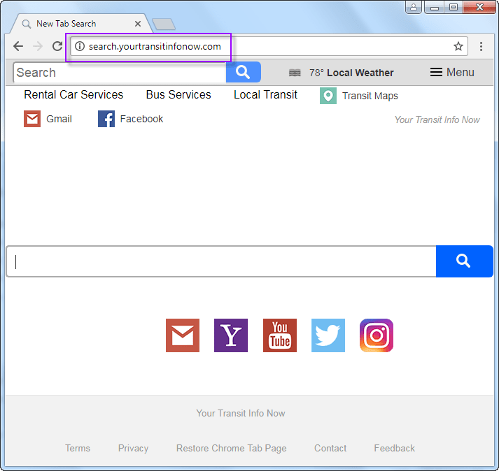 How to Remove Search.yourtransitinfonow.com