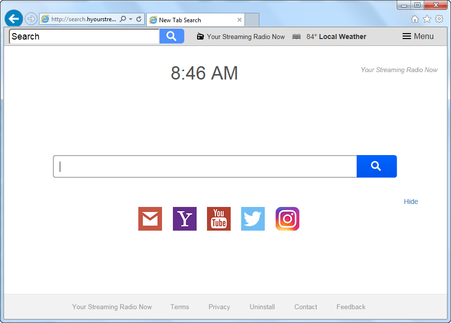 remove Search.hyourstreamingradionow.com toolbar