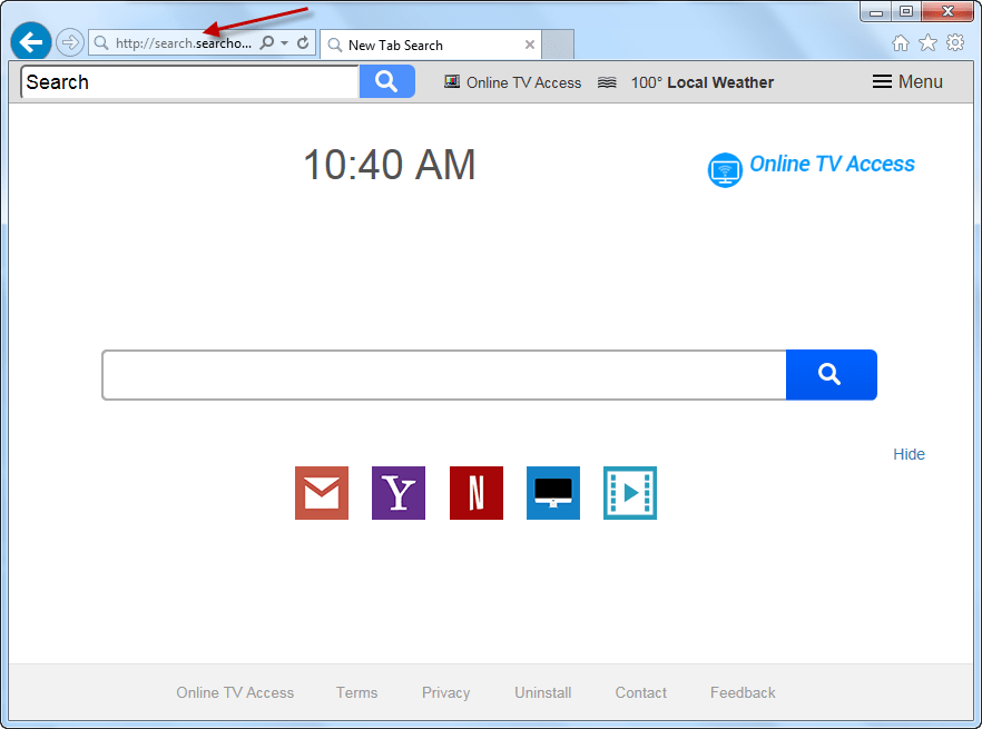 Remove Search.searchotva.com Online TV Access search bar