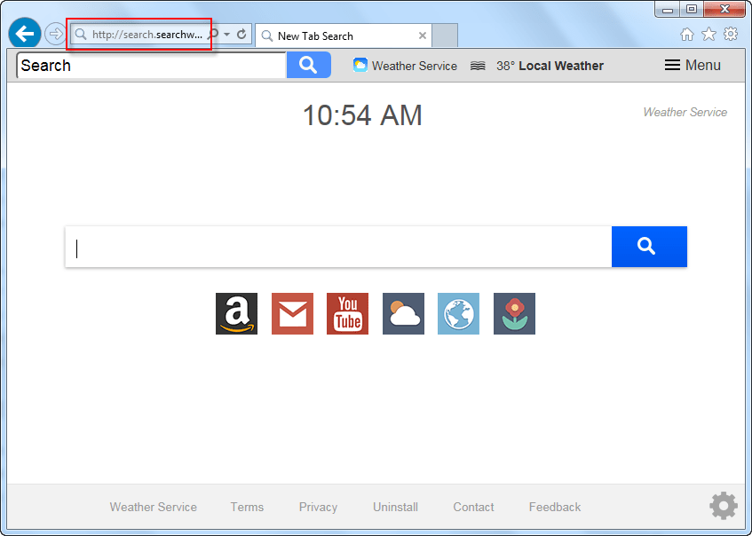 Remove search.searchws.com search bar