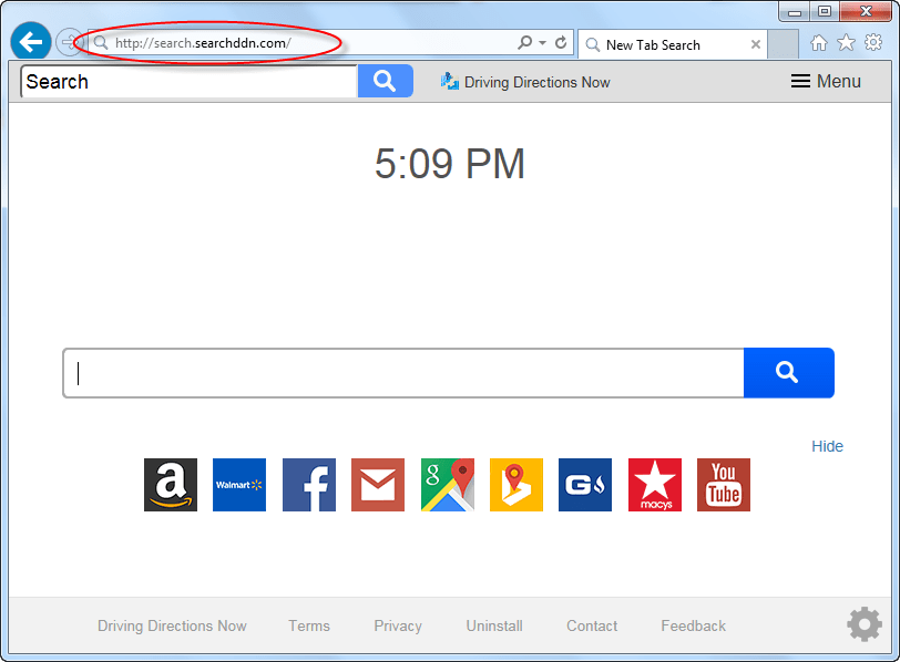 To get rid of Search.searchddn.com Search bar