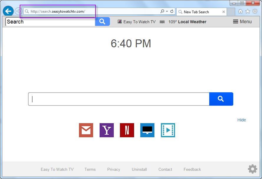 get rid of Seasytowatchtv.com search bar