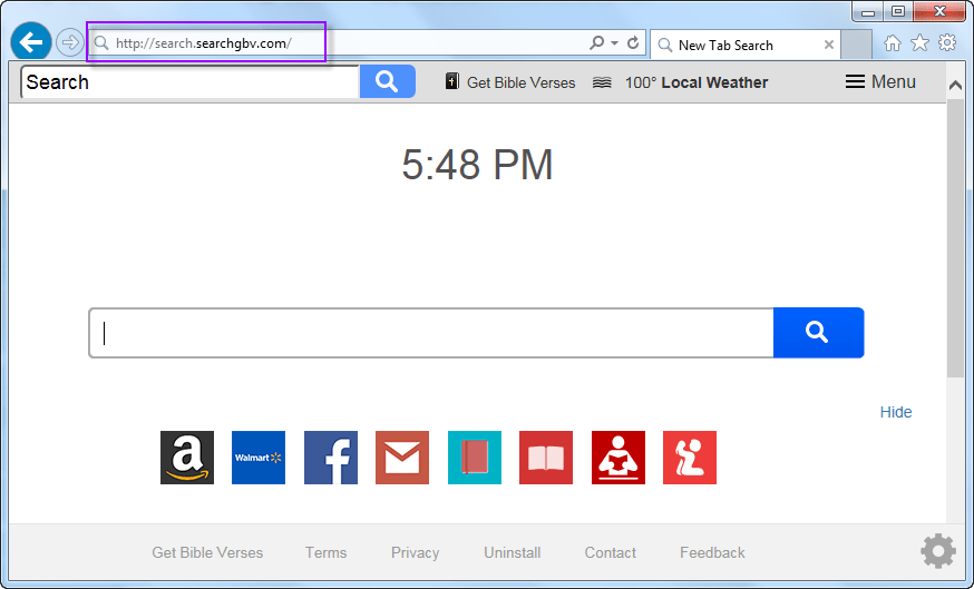 Remove Search.searchgbv.com search bar