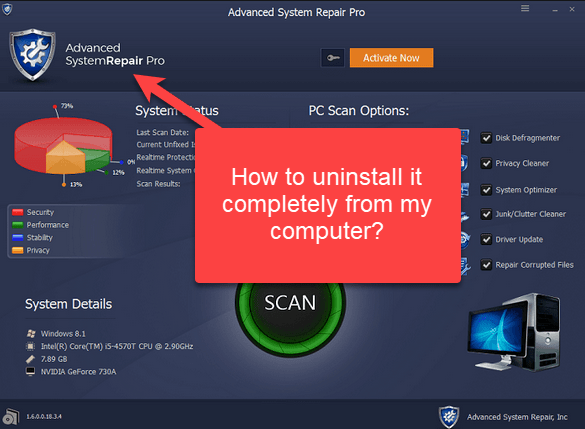 Advanced system repair pro uninstall