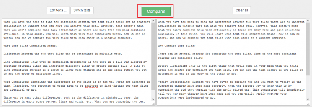 Compare Two Text Files With Each Other TechsGuide